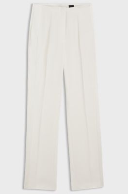 Pantalon Straight en tissu mat, Blanc