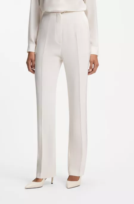 Straight-fit trousers in matte fabric