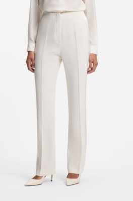 Straight-fit trousers in matte fabric