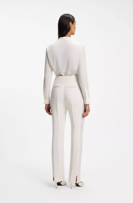 Straight-fit trousers in matte fabric