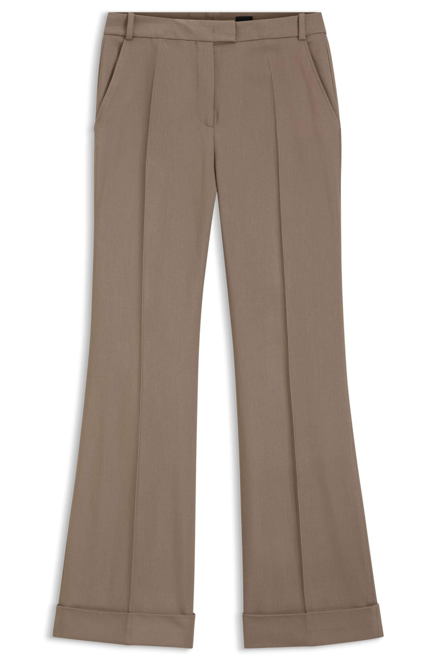 Boss Flared-fit trousers in stretch gabardine byxor dam – bild 4