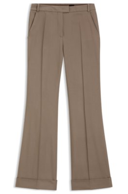 Flared-fit trousers in stretch gabardine