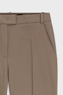 Flared-Fit Hose aus Stretch-Gabardine, Braun