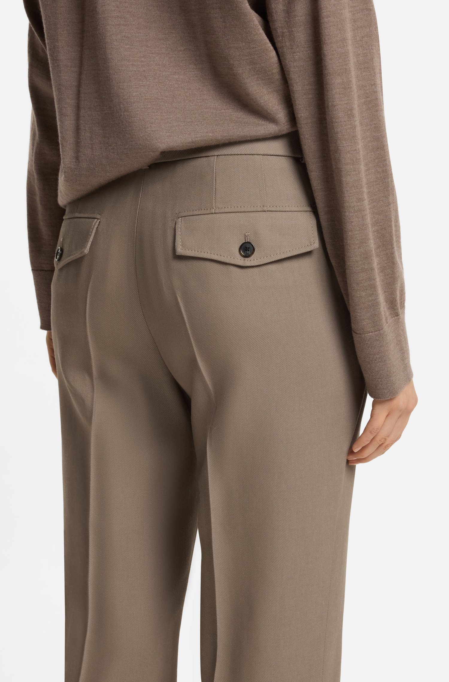 Boss Flared-fit trousers in stretch gabardine byxor dam – bild 3