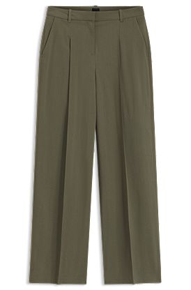 Regular-fit trousers in pinstripe stretch crepe
