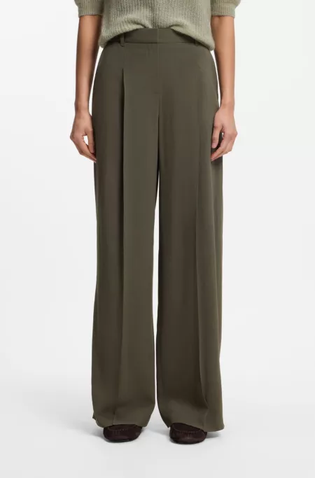 Regular-fit trousers in pinstripe stretch crepe