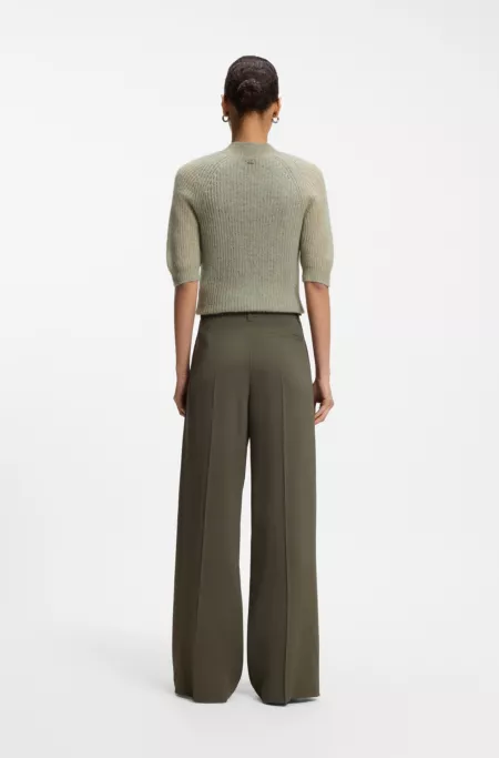 Regular-fit trousers in pinstripe stretch crepe