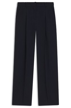 Regular-fit trousers in pinstripe stretch crepe