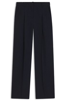 Regular-fit trousers in pinstripe stretch crepe