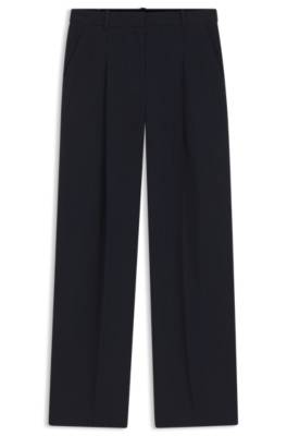 Boss Regular-fit trousers in pinstripe stretch crepe kostymbyxor dam – bild 4
