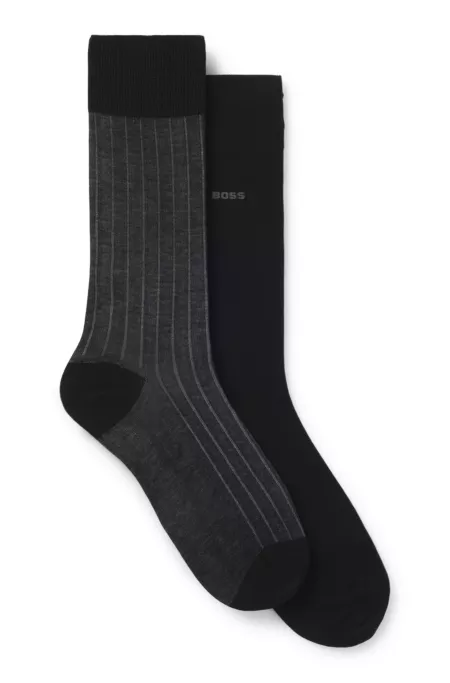 Lot de deux paires de chaussettes côtelées vanisées en coton mélangé mercerisé