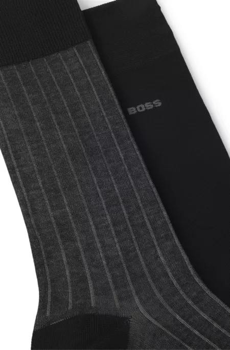 Lot de deux paires de chaussettes côtelées vanisées en coton mélangé mercerisé
