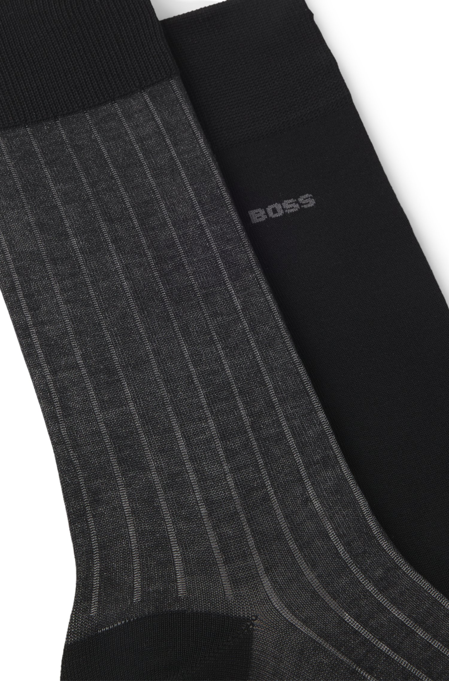 Boss Two-pack of vanisé rib socks in a mercerised cotton blend manschettknappar & slipsnålar herr – bild 4