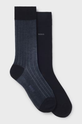 Two-pack of vanis&eacute; rib socks in a mercerised cotton blend, Blue