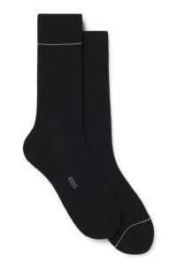 Two-pack of ribbed socks with signature-stripe details, Black