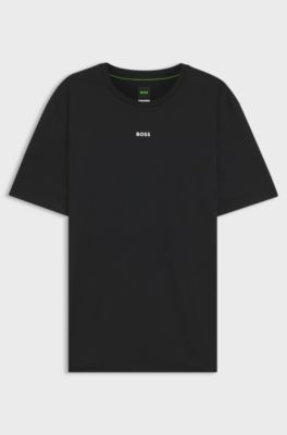 Slim-fit performance T-shirt with logo, Black