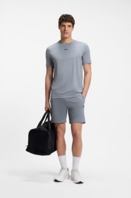 Slim-fit performance T-shirt with logo, Grey