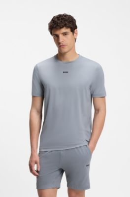 Slim-fit performance T-shirt with logo, Grey