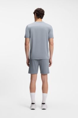 Slim-fit performance T-shirt with logo, Grey