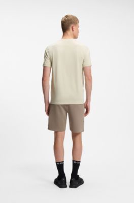 Slim-fit performance T-shirt with logo, Light Beige