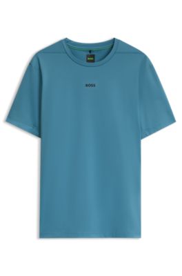 Slim-fit performance T-shirt with logo, Blue