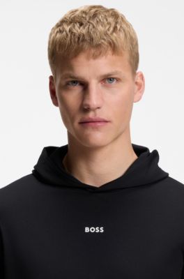 Active hoodie with thumbholes and moisture management, Black