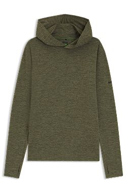 Active hoodie with thumbholes and moisture management