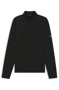 Active quarter-zip sweatshirt with moisture management, Black