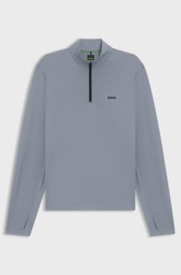 Active quarter-zip sweatshirt with moisture management, Grey