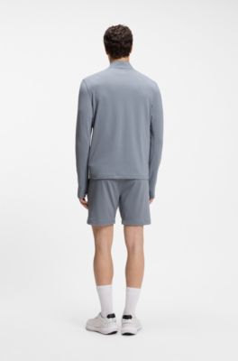 Active quarter-zip sweatshirt with moisture management, Grey