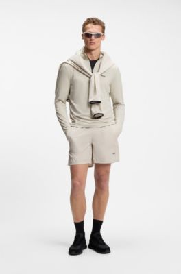Active quarter-zip sweatshirt with moisture management, Light Beige