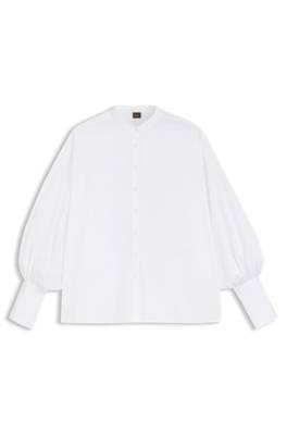 Regular-fit cotton-poplin shirt with kimono sleeves 1