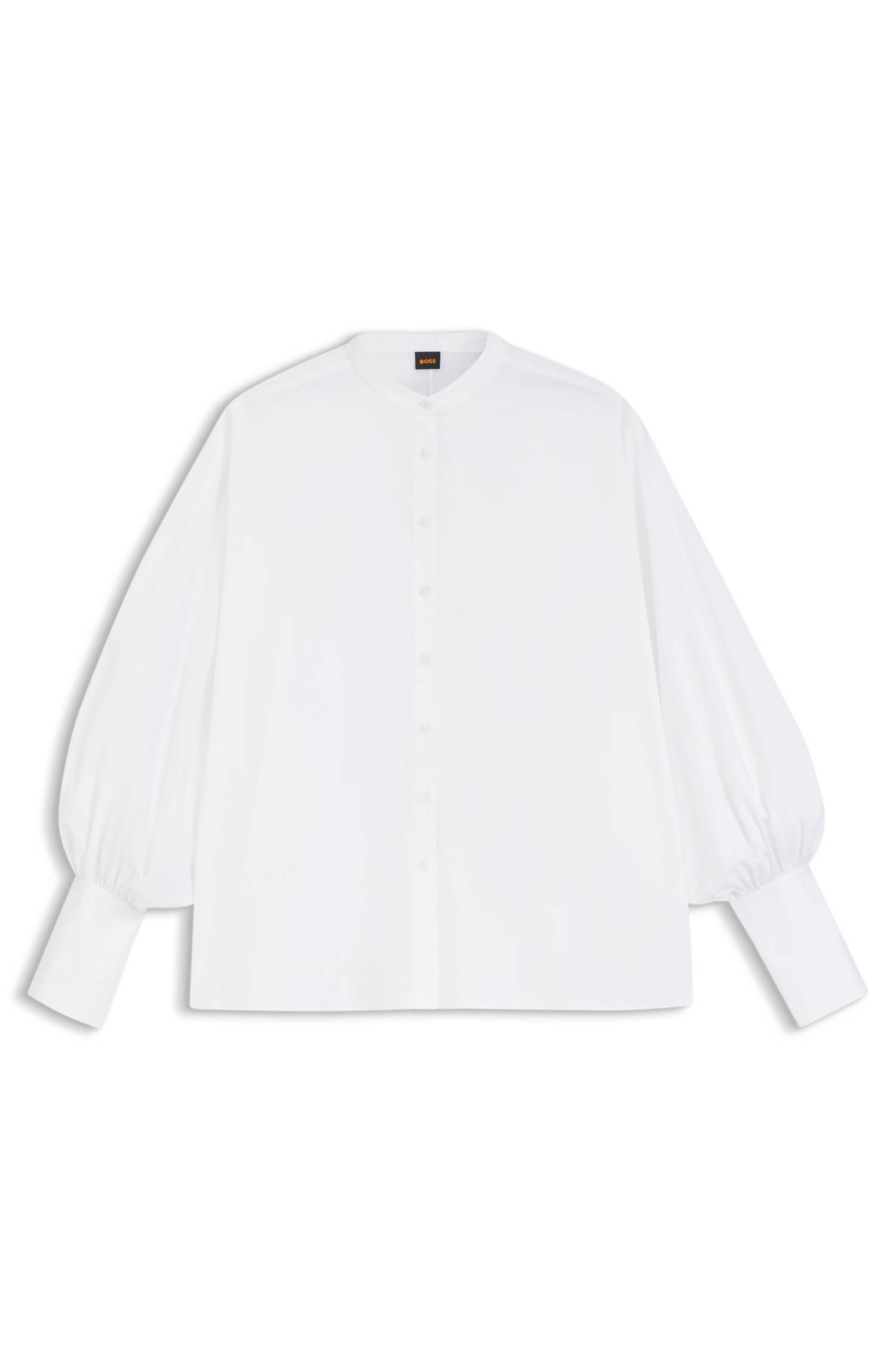 Boss Regular-fit cotton-poplin shirt with kimono sleeves skjortor & blusar dam – bild 4