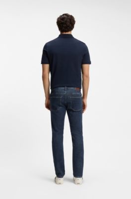 Delaware slim-fit jeans in comfort-stretch denim, Dark Blue