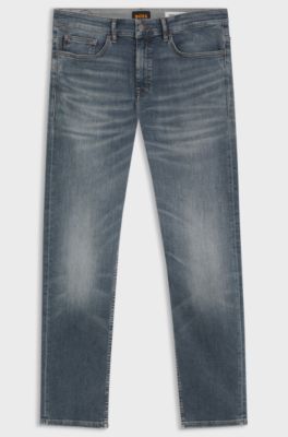 Delaware Jeans slim fit in denim di cotone elasticizzato, Grigio