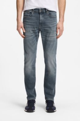 Delaware Jeans slim fit in denim di cotone elasticizzato, Grigio