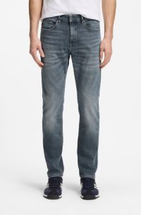 Slim-fit jeans in stretch-cotton denim, Grey