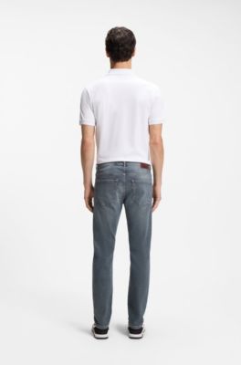 Delaware Jeans slim fit in denim di cotone elasticizzato, Grigio