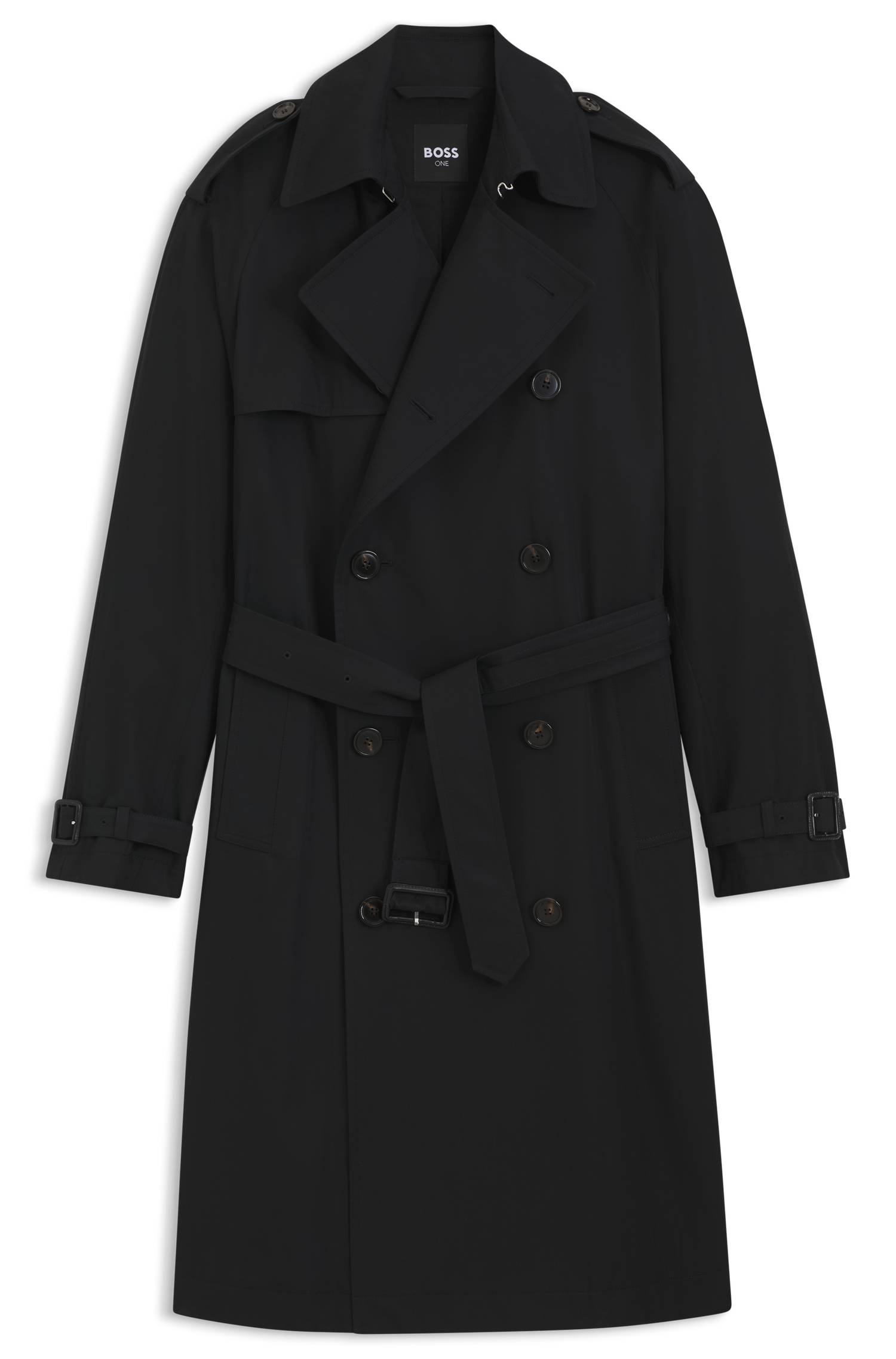 Boss Water-repellent trench coat in cotton twill kappor & rockar herr – bild 4