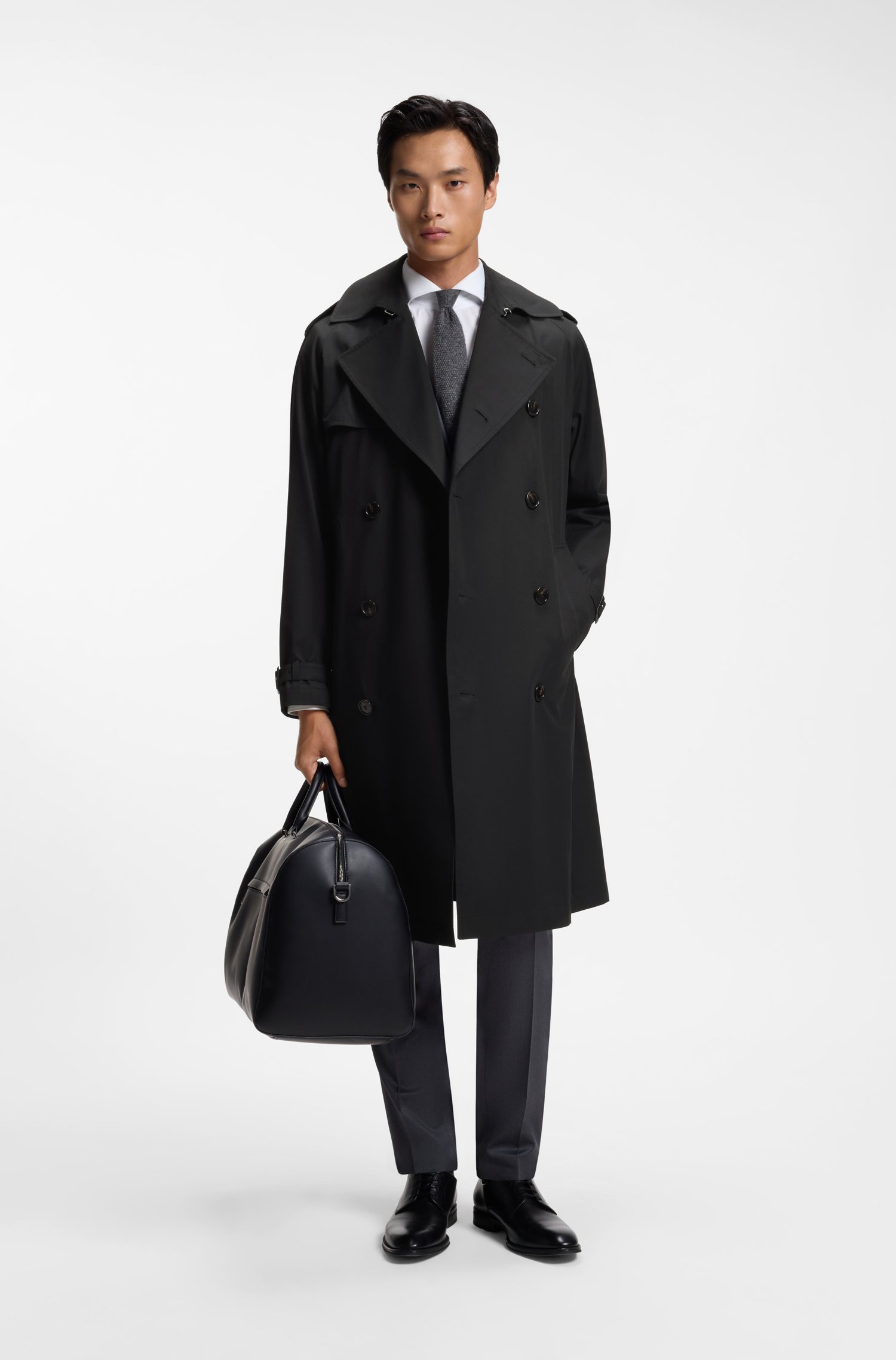 Boss Water-repellent trench coat in cotton twill kappor & rockar herr – bild 2