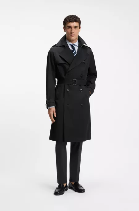 Trench déperlant en twill de coton