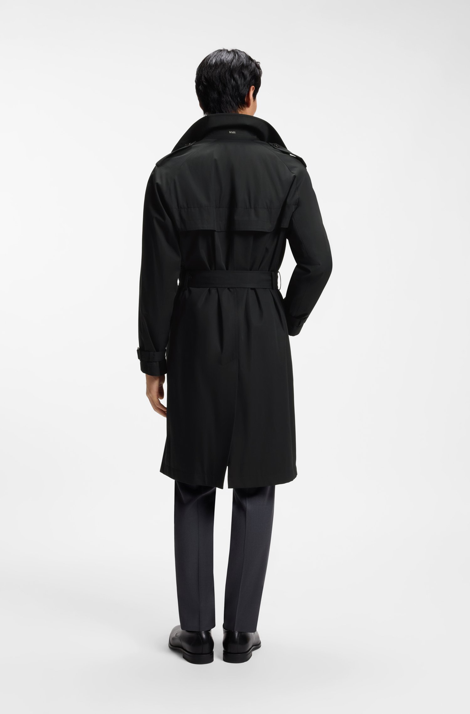 Boss Water-repellent trench coat in cotton twill kappor & rockar herr – bild 3