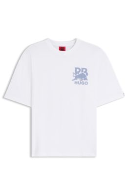 HUGO x RB relaxed-fit T-shirt with bull motif, White