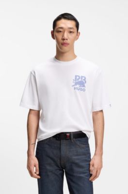 HUGO x RB リラックスフィットTシャツ ブルモチーフ, ホワイト