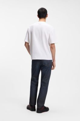 HUGO x RB relaxed-fit T-shirt met stiermotief, Wit