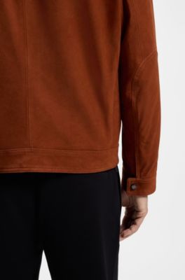 BOSS x ASTON MARTIN Giubbotto in pelle scamosciata, Marrone