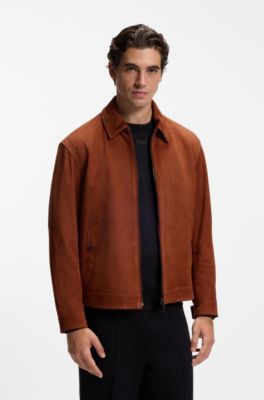 BOSS x ASTON MARTIN Giubbotto in pelle scamosciata, Marrone