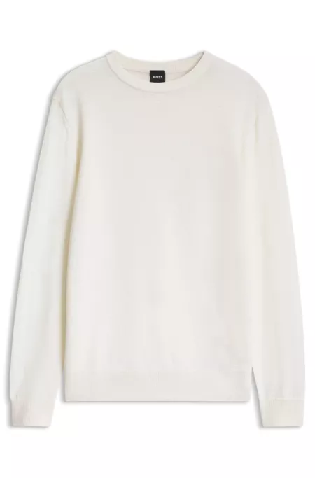 Mixed-structure sweater in a virgin-wool blend