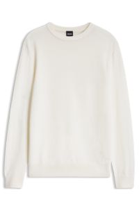 Mixed-structure sweater in a virgin-wool blend, Natural
