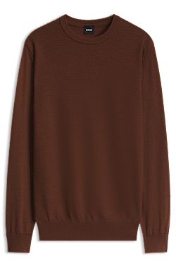 Mixed-structure sweater in a virgin-wool blend